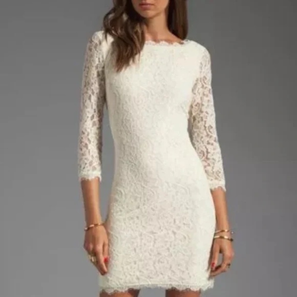 DVF Zarita Lace Dress in Ivory